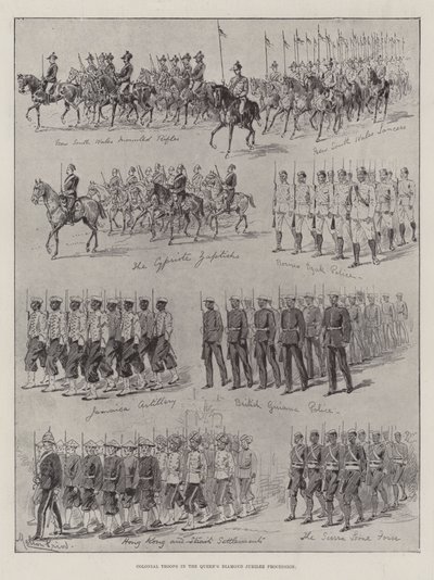 女王のダイヤモンドジュビリー行列の植民地軍 作： Melton Prior